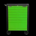 Sealey 7 Drawer Push To Open Hi Vis Tool Roller Cabinet - Green