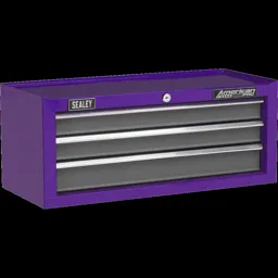 Sealey 3 Drawer Mid Tool Chest - Purple / grey