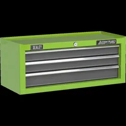 Sealey 3 Drawer Mid Tool Chest - Green / Grey