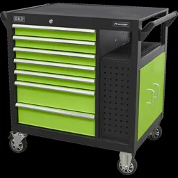 Sealey 7 Drawer Roller Cabinet Workstation - Black / Green