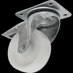 Sealey Swivel Plate Total Lock Castor White Polyamide - 100mm