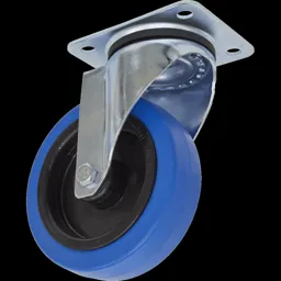 Sealey Swivel Plate Castor Blue Elastic - 125mm