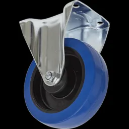 Sealey Fixed Plate Castor Blue Elastic - 160mm