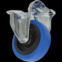 Sealey Fixed Plate Castor Blue Elastic - 100mm