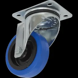 Sealey Swivel Plate Castor Blue Elastic - 100mm