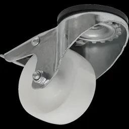Sealey Bolt Hole Swivel Total Lock Castor White - 80mm