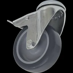 Sealey Bolt Hole Swivel Total Lock Castor Grey - 75mm