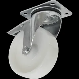 Sealey Swivel Plate Total Lock Castor White Polyamide - 125mm