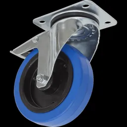 Sealey Swivel Plate Total Lock Castor Blue Elastic - 125mm