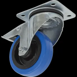 Sealey Swivel Plate Total Lock Castor Blue Elastic - 100mm