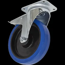 Sealey Swivel Plate Total Lock Castor Blue Elastic - 200mm