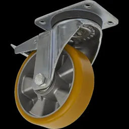 Sealey Swivel Plate Total Lock Castor Polyurethane - 160mm