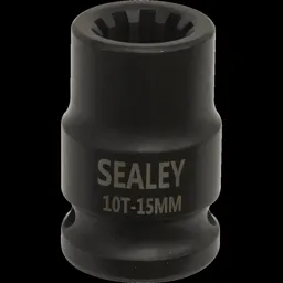 Sealey 1/2" Drive 10 Point Square Ribe Brake Caliper Socket - 1/2", 15mm