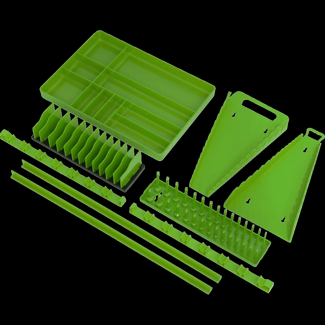 Sealey 9 Piece Tool Storage Organizer Hi Vis Green Set