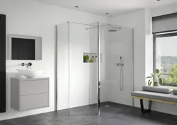 Reflexion 8 Optional Wetroom Side Panel H1950 x W500 x D8mm Clear/Polished Silver