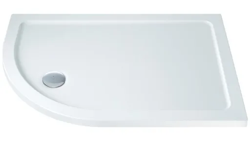 Reflexion Slimline LH Offset Quadrant Tray & Waste H40 x W1200 x D800mm White