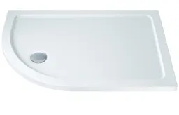 Reflexion Slimline LH Offset Quadrant Tray & Waste H40 x W1200 x D900mm White