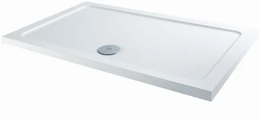 Reflexion Slimline Rectanglular Tray & Waste H40 x W1400 x D900mm White