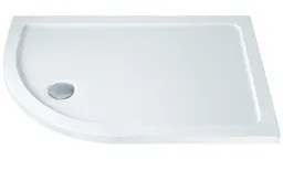 Reflexion Slimline LH Offset Quadrant Tray & Waste H40 x W900 x D760mm White