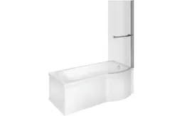 BTL P-Shape RH 0TH Shower Bath Pack H515 x W750-850 x D1675mm White