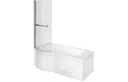 BTL P-Shape Slim Fit Supercast 0TH LH Shower Bath Pack H515 x W700-800 x D1675mm White