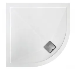 Reflexion Anti-Slip Ultra-Slim LH Offset Quadrant Tray 1200mm x 800 x 25mm White