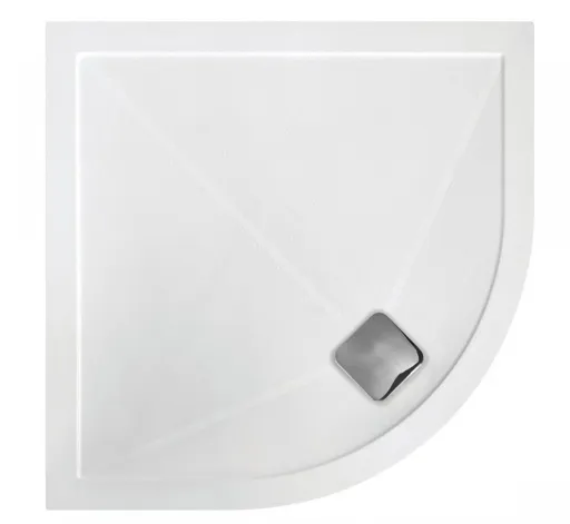 Reflexion Anti-Slip Ultra-Slim RH Offset Quadrant Tray 1200mm x 900 x 25mm White
