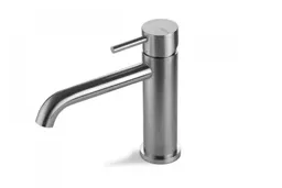 Vema Tiber Deck Mounted Basin Mixer (Excluding Waste)  Stainless Steel