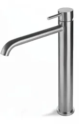 Vema Tiber Deck Mounted Tall Basin Mixer (Excluding Waste)  Stainless Steel