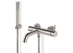 Vema Tiber Wall Mounted Bath Mixer & Shower Set  Stainless Steel
