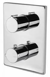 Vema Rectangle Built-In Two Outlet Thermostatic Valve  Chrome