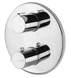 Vema Round Built-In Two Outlet Thermostatic Valve  Chrome