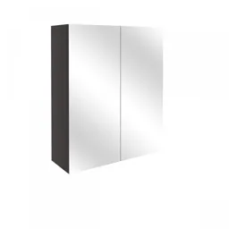 BTL Alba Wall Hung Mirrored Wall Unit 600mm - Matt Graphite Grey