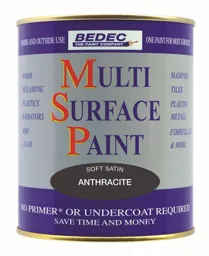 Bedec Interior & Exterior Multi Surface Paint 750ml Soft Satin Anthracite