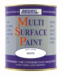 Bedec Interior & Exterior Multi Surface Paint 750ml Soft Satin White