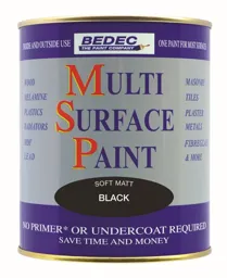 Bedec Interior & Exterior Multi Surface Paint 750ml Soft Matt Black