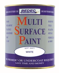 Bedec Interior & Exterior Multi Surface Paint 750ml Soft Matt White