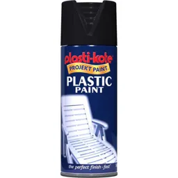 Plastikote Gloss Plastic Aerosol Spray Paint - Black, 400ml