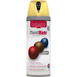 Plastikote Premium Satin Aerosol Spray Paint - Daffodil, 400ml