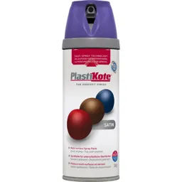 Plastikote Premium Satin Aerosol Spray Paint - Sumptuious Purple, 400ml