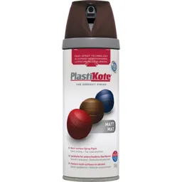 Plastikote Premium Matt Aerosol Spray Paint - Chocolate, 400ml