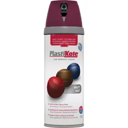 Plastikote Premium Matt Aerosol Spray Paint - Black Plum, 400ml