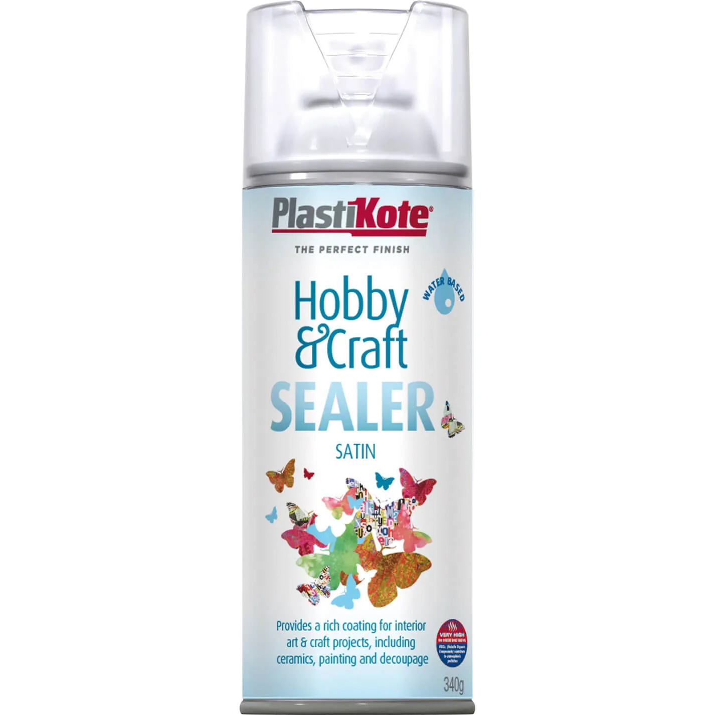 Plastikote Hobby and Craft Sealer Spray - Clear Satin, 400ml