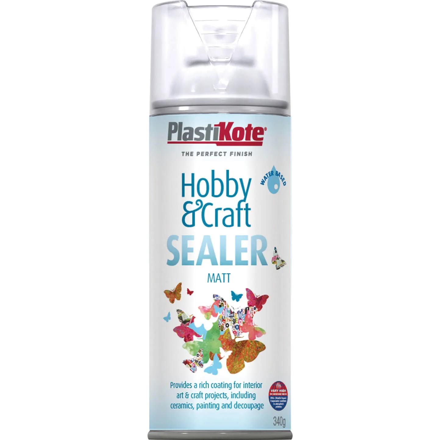Plastikote Hobby and Craft Sealer Spray - Clear Matt, 400ml
