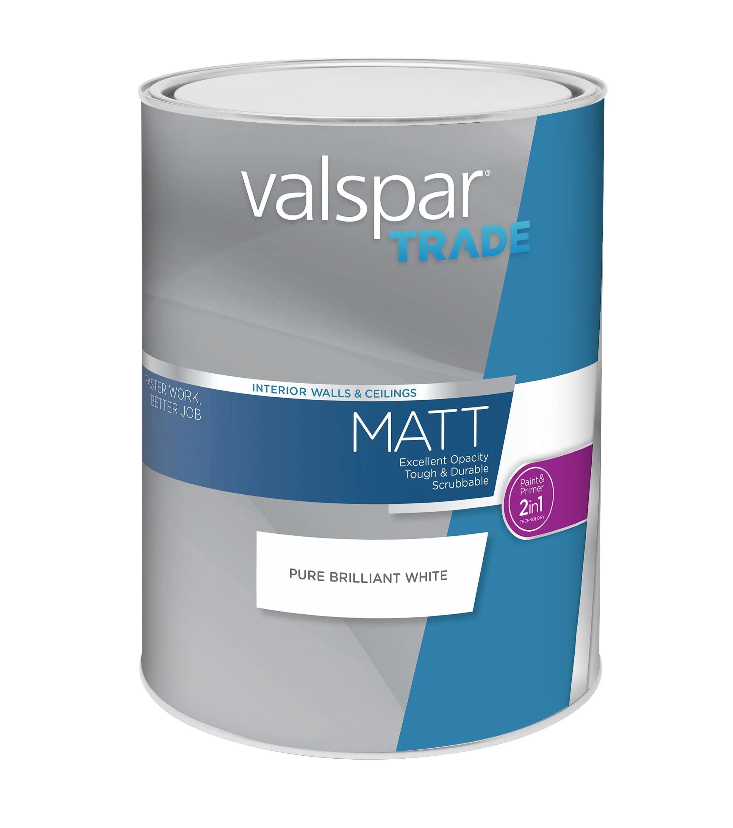 Valspar Trade Pure brilliant white Matt Emulsion paint, 5L