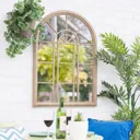 La Hacienda Aston & Wold Antique White Arch Framed Garden mirror 970mm x 670mm