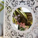 La Hacienda Aston & Wold Antique White Square Framed Garden mirror 600mm x 600mm