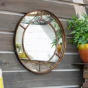 La Hacienda Aston & Wold Valencia Gold effect Curved Framed Garden mirror 600mm x 600mm