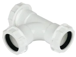 FloPlast White Compression Equal Waste pipe Tee, (Dia)32mm