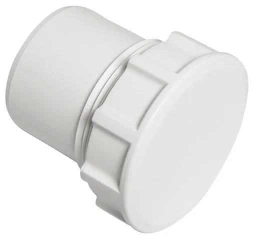 FloPlast White Solvent weld Waste pipe Access plug, (Dia)40mm